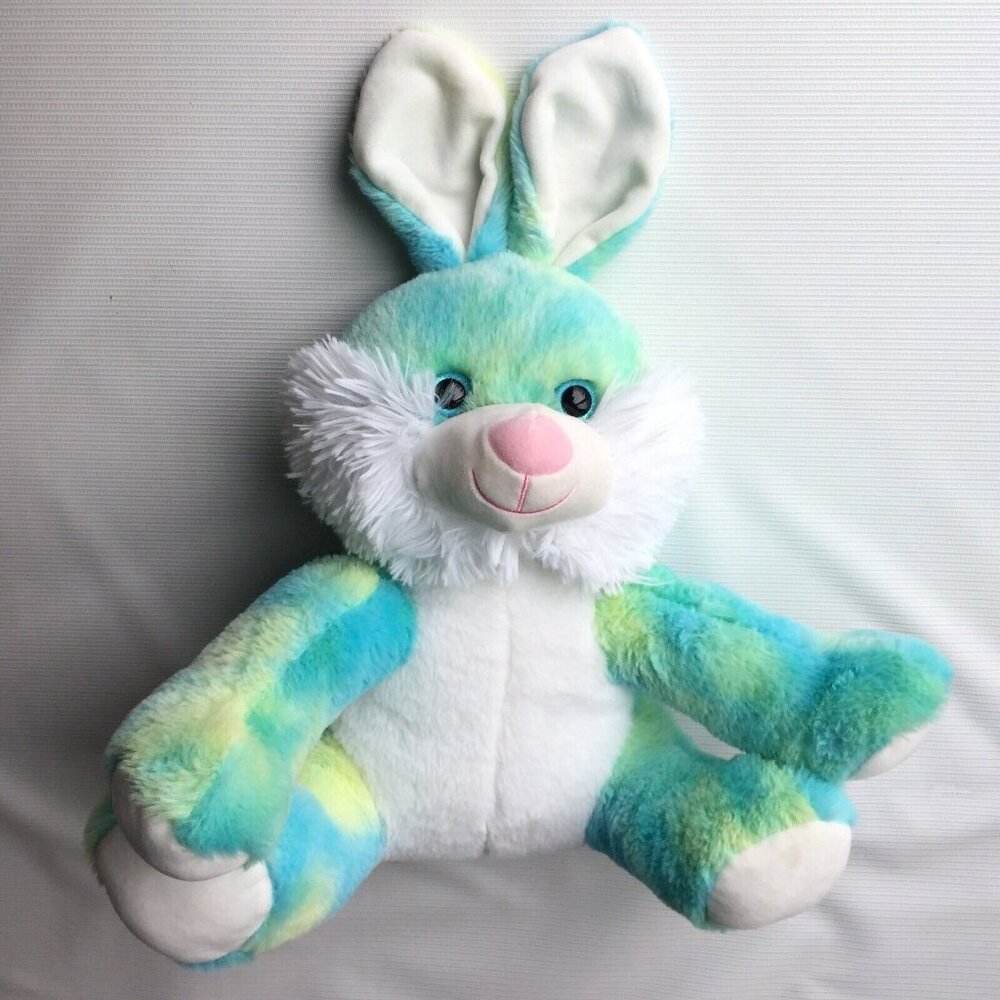 Kelly Toys Bunny Rabbit Stuffed Animal Plush Blue Green Soft 16" Kid Gift Toy